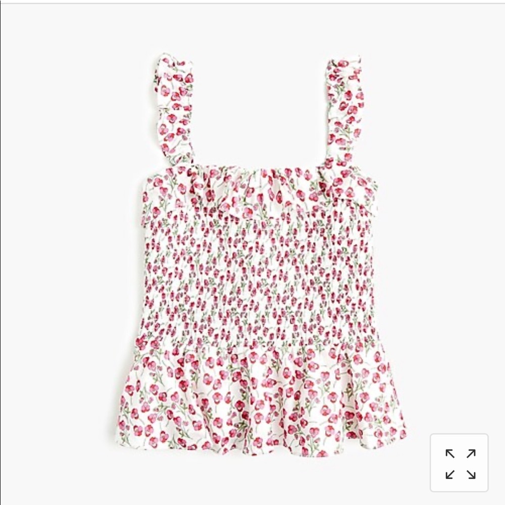 Smocked ruffle top in Liberty® Ros floral